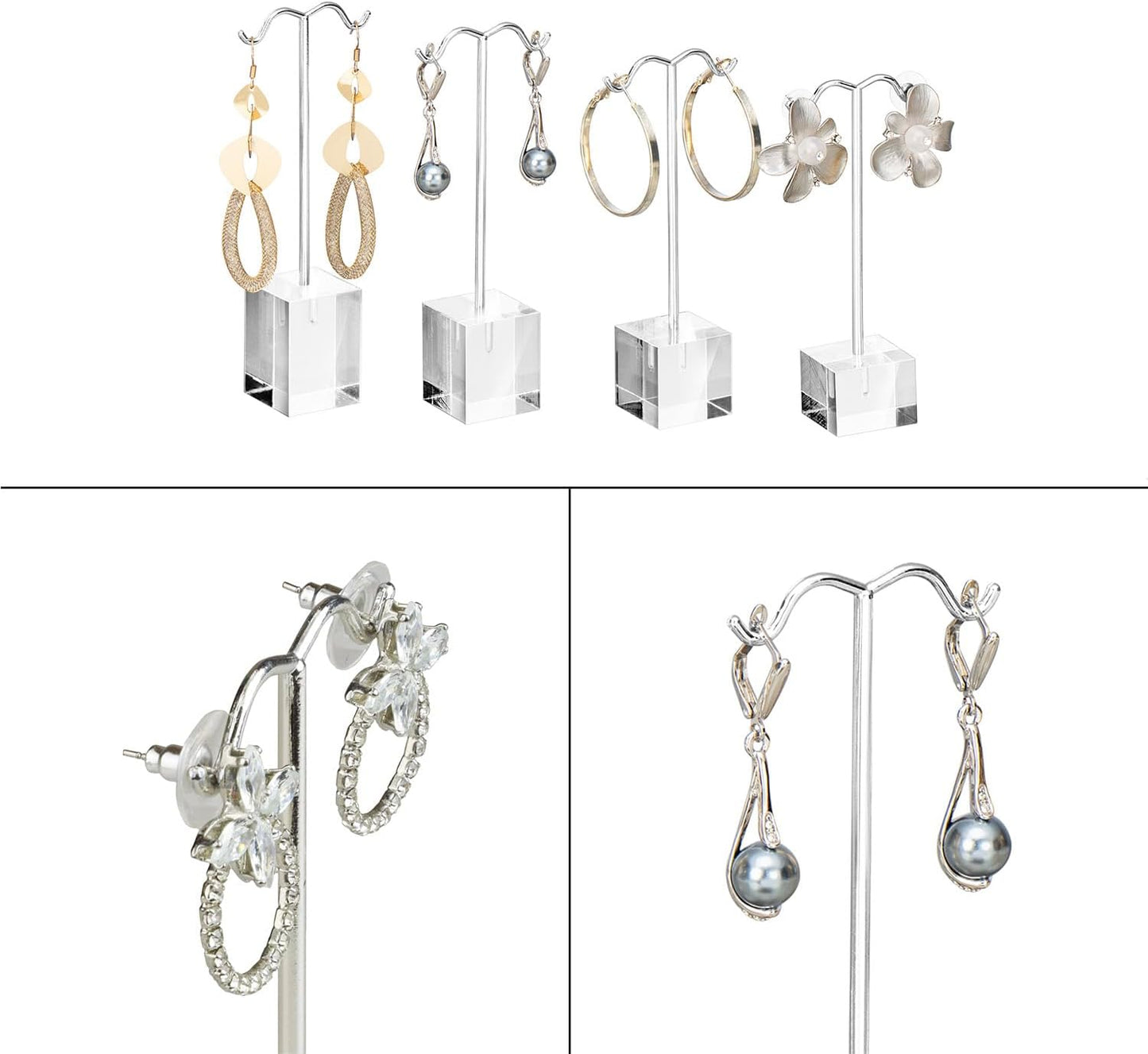 MOOCA Jewelry Display Set, Necklace Display Bust, Earring Organizer, Ring Holder Stand for Showcase and Store, Premium Fabric