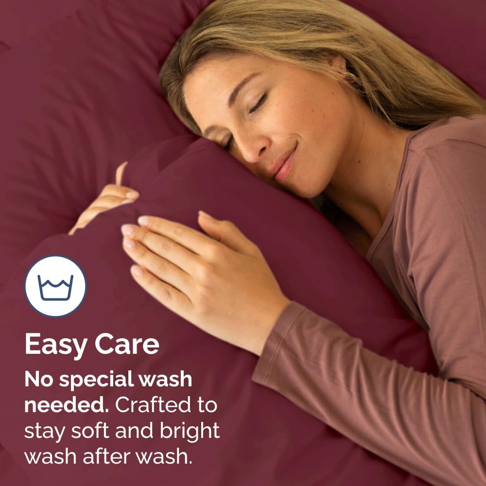 Queen Pillow Cases - 4 Pack - Super Soft Pillowcase Covers - Envelope Enclosure - Hotel Quality Pillow Protectors - Wrinkle Free, Shrink and Stain Resistant - Machine Washable - 20" x 30" (Burgundy)