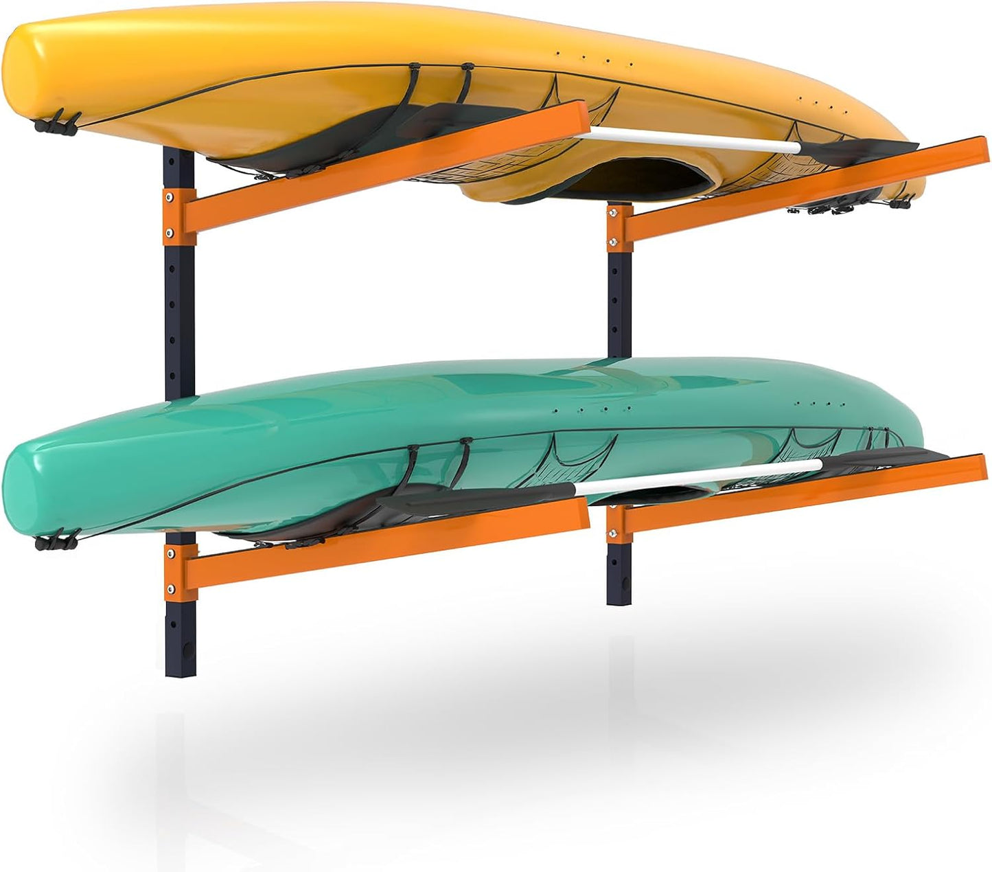 Kayak Storage Rack, Wall Mount Kayak Racks for Indoor Outdoor Storage, Heavy Duty Adjustable Kayak Rack for Garage, Spacesaver