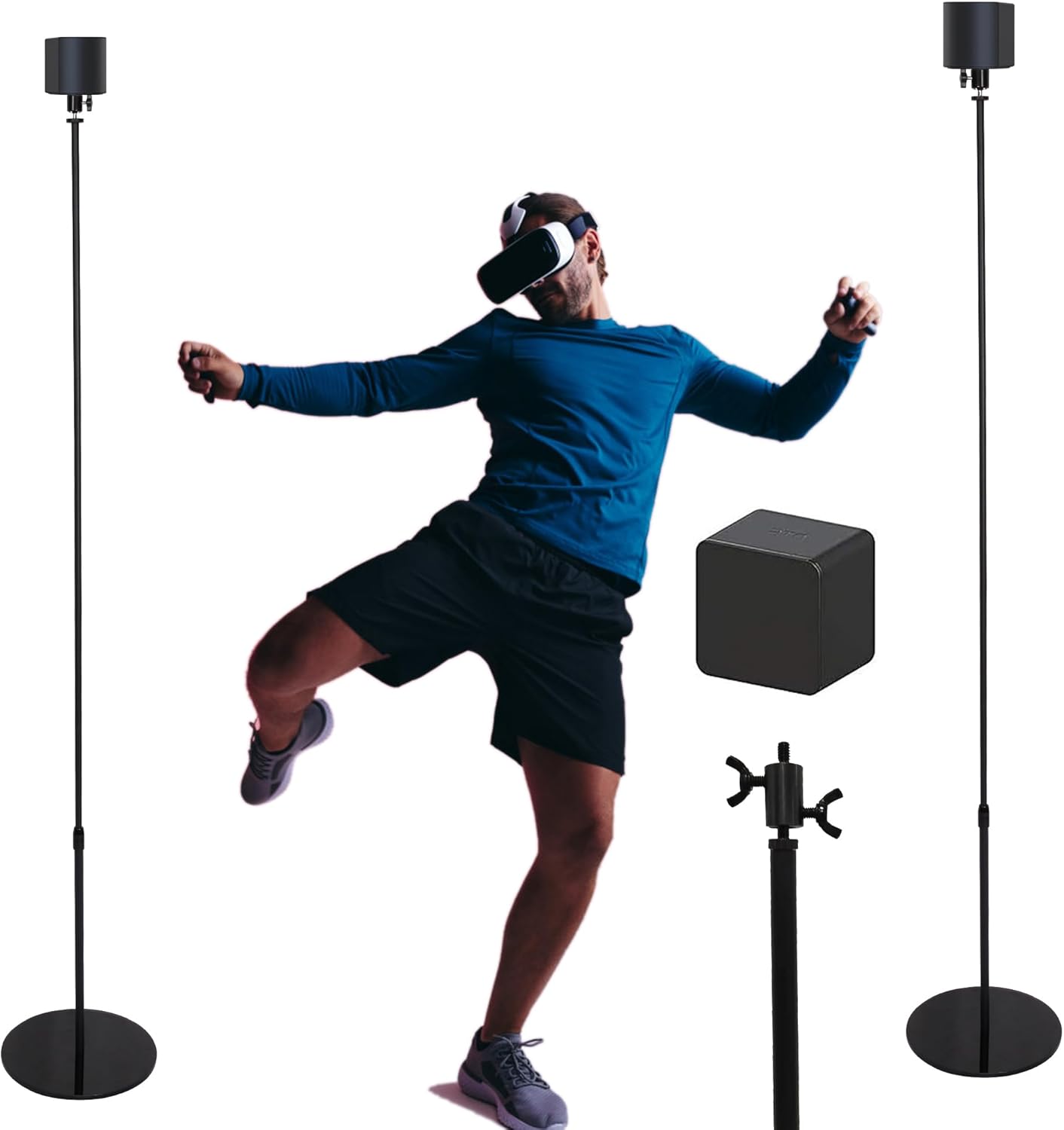 New! Hadar- VR Glass Stand Havey Base - HTC Vive Compatible Sensor Stand and Base Station for Vive Sensors or Oculus Rift Constellation (2-Pack), Black