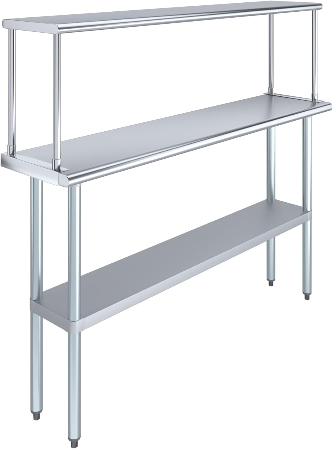 Stainless Steel Work Table with Wide Single Tier Overshelf | Metal Kitchen Prep Table & Shelving Combo (14" x 60" Work Table + 12" Overshelf)