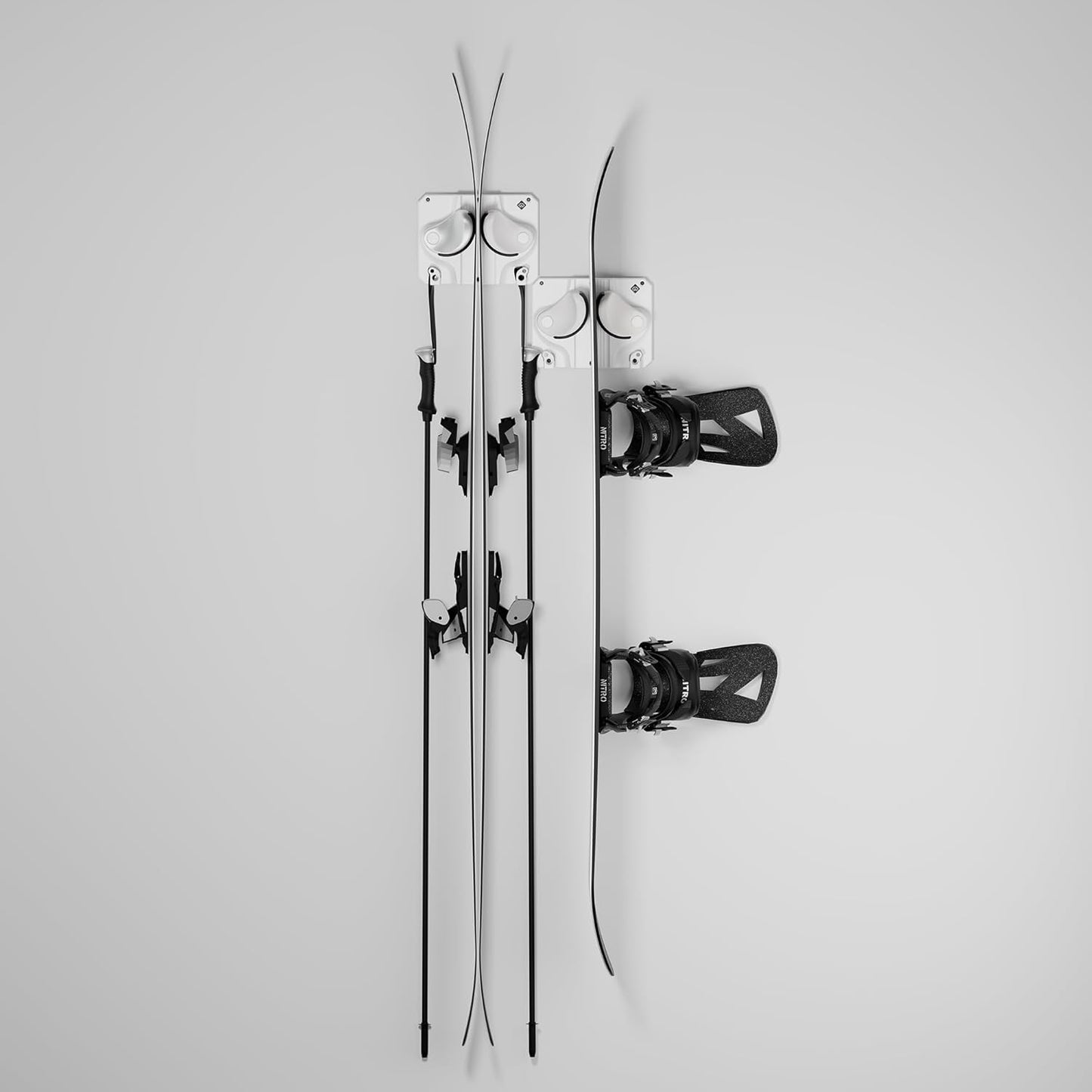 Gravity Grabber - Ultimate Ski & Snowboard Wall Rack | Secure, Non-Slip Storage | Fits Any Ski/Board | Garage Organization | Ski Storage Rack | Snowboard Storage Rack | Winter Gear Organizer | 2 Pck