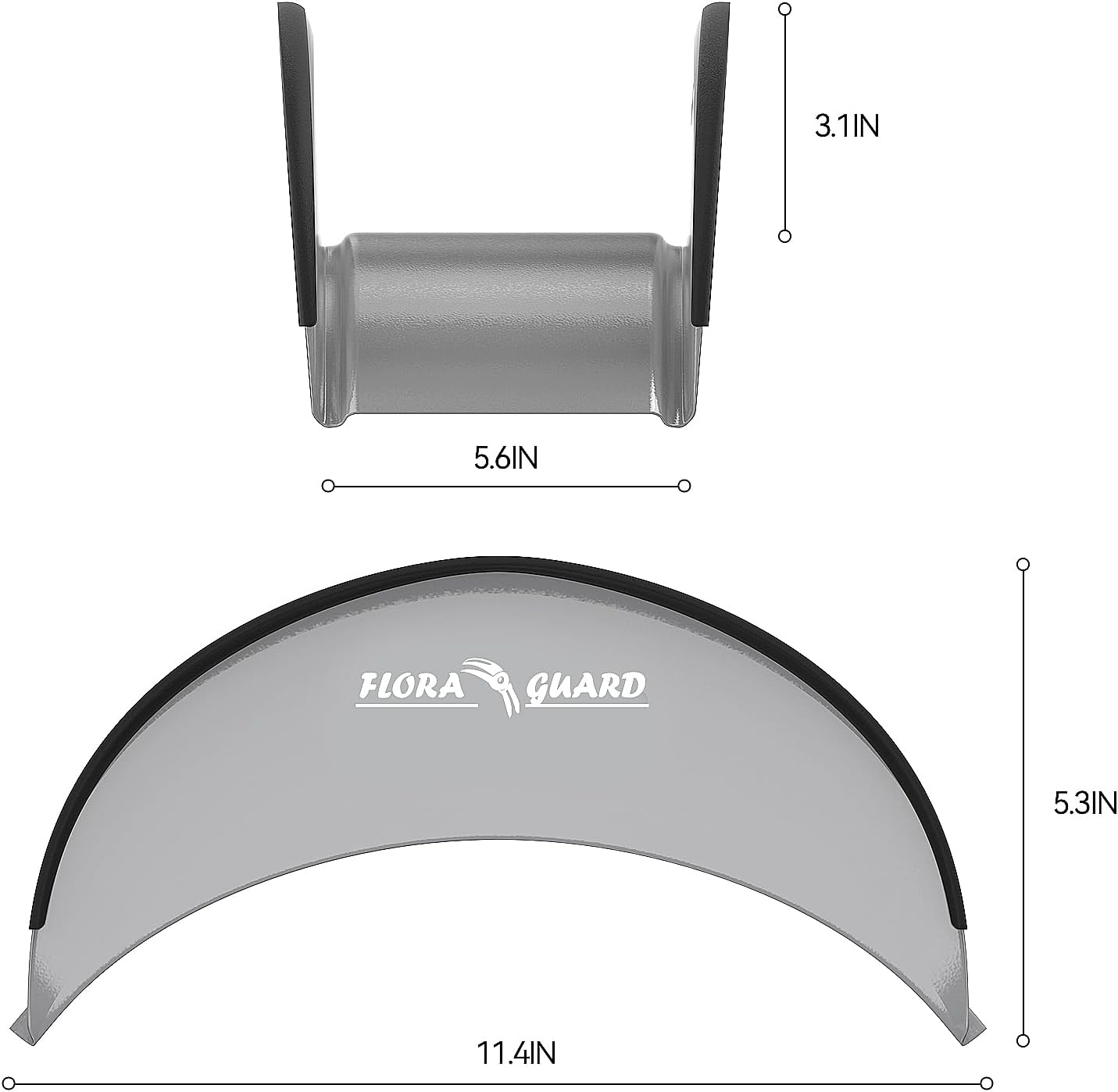 FLORA GUARD Garden Hose Holder, Heavy-Duty Metal Hose Hanger, Holds Up to 125 ft, Gaeden Hose Wall Mount for Outdoor Patio, Rust and Slip Resistant (Gray)