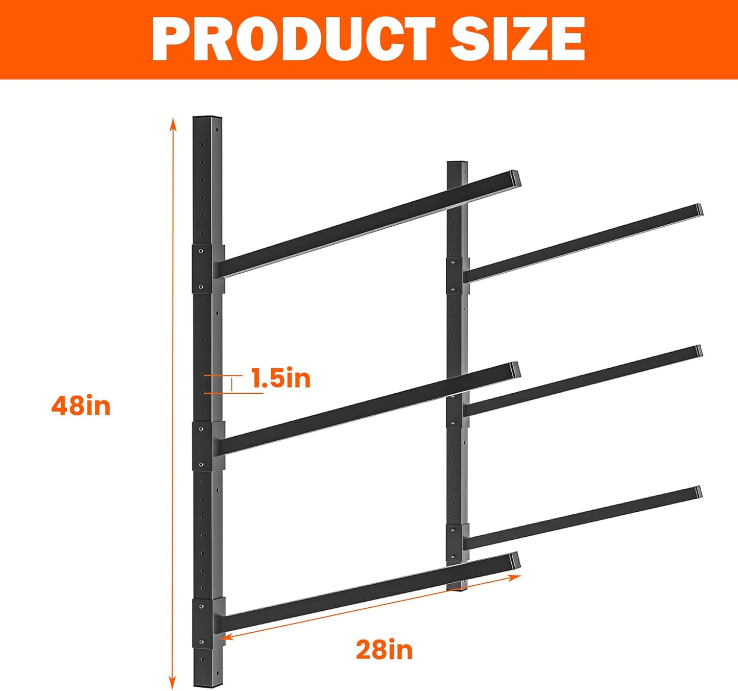 Ultrawall Kayak Storage Rack, Adjustable Wall Mounted Kayak Holder for Garage, Heavy Duty Kayak Hanger for Canoe, Paddleboard, Indoor & Outdoor Use