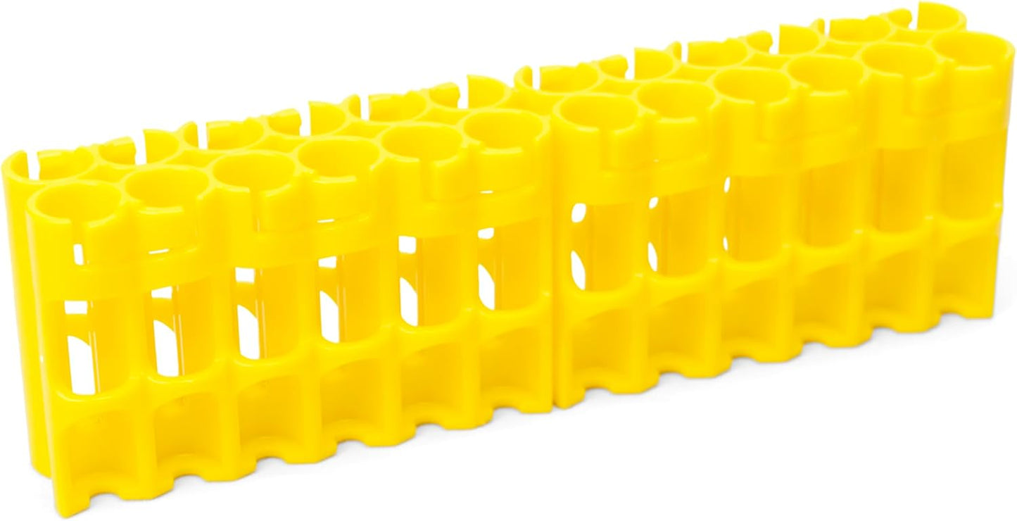 Storacell by Powerpax AAA Battery Storage Caddy, Yellow - Holds 24 Batteries (Not Included)
