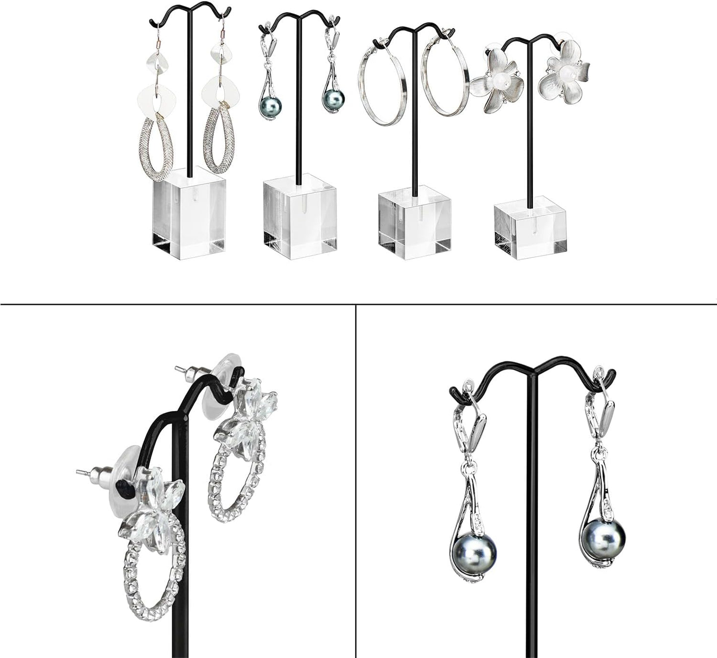MOOCA Jewelry Display Set, Necklace Display Bust, Earring Organizer, Ring Holder Stand for Showcase and Store, Premium Fabric