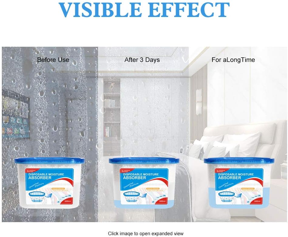 CANAGER Fragrance Free Moisture Absorber Box,Odor Eliminator and Dehumidifier Boxes for Closet,Bedroom,Kitchen,Bathroom-6 Packs,Cups - Traps Moisture for Fresher, Cleaner Air