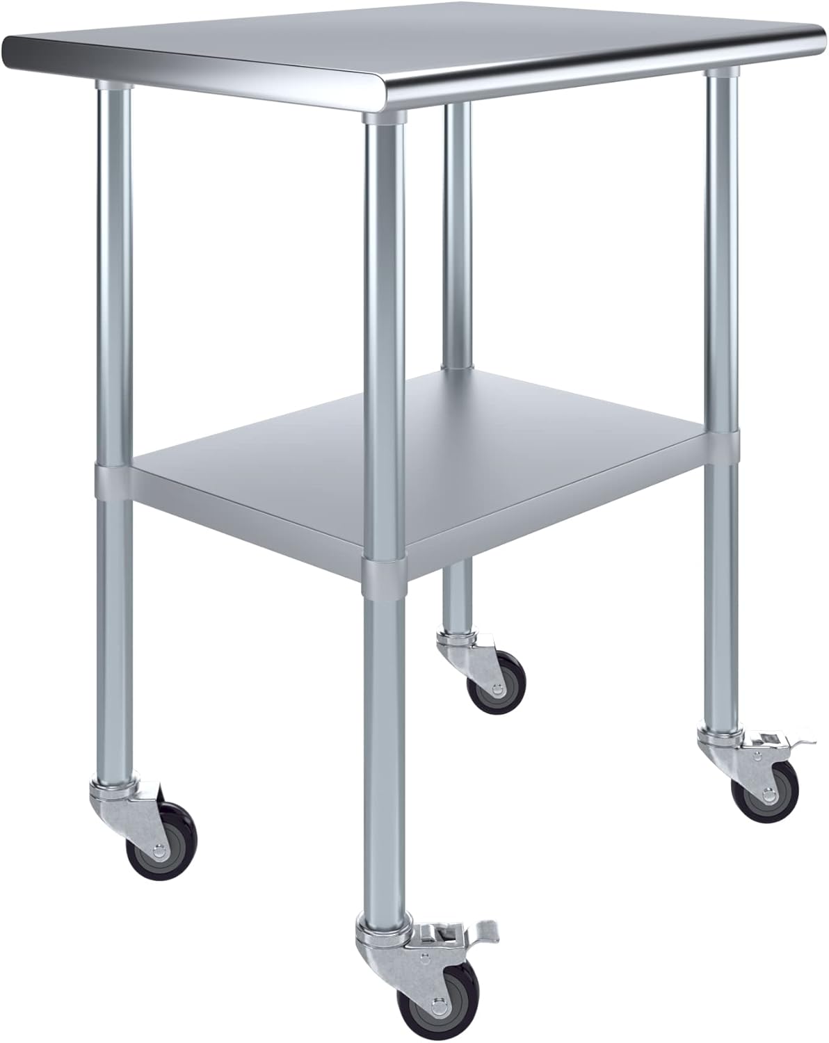 AmGood 30" Long x 24" Deep Stainless Steel Table with Casters