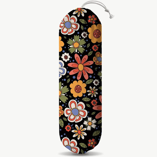 Flower Plastic Bag Holder, Wall Mount Grocery Bags Organizer, Washable Car Trash Bags, Kitchen Housewarming Gifts for Women Family Friends Grandma Mom, Kitchen Pattern Garbage Bag 59