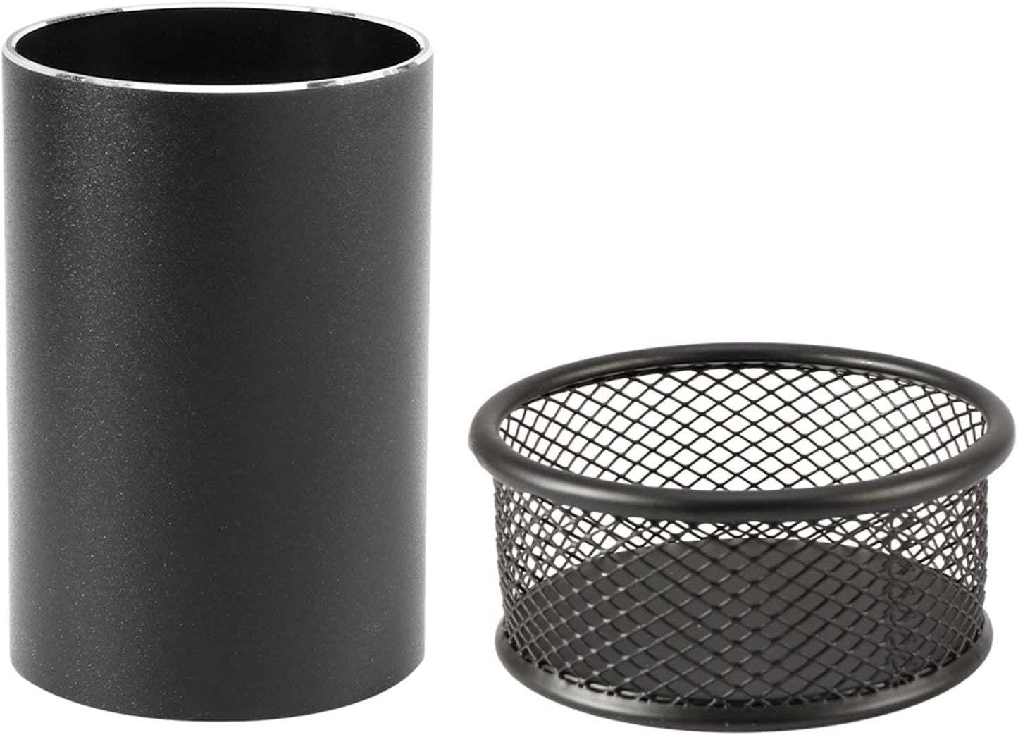 Pen Holder & Paperclip Holder, 2 Pack Aluminum Alloy Waterproof Mesh Paper Clip Holders, Desktop Dispenser Organizer for Desk Binder Clip Bobby Pin Pen, for Home Office School Supplies