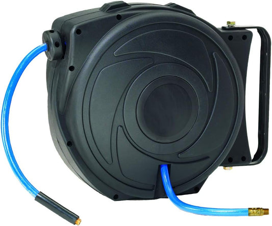 Elite Retractable Air Hose Reel with 3/8-Inch by 50-Feet PU Air Hose exceptional resistance to abrasion, oil, and weather - DP-HR5-315