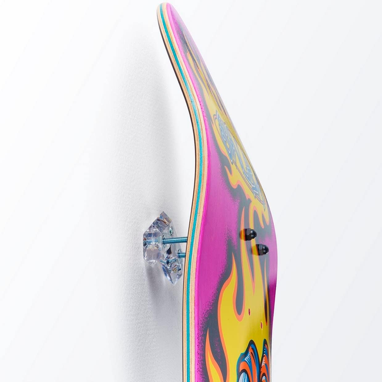 Skateboard Wall Mount – Premium Clear Skateboards Hanger, Great Gifts for Skateboarders, Vertical Deck Display & Storage Rack, Durable Acrylic Floating Holder to Store Decks & Longboards