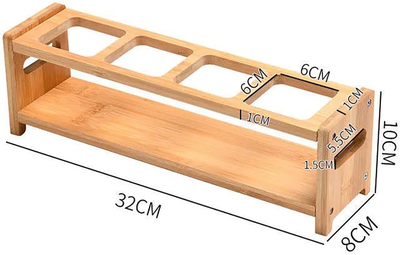 TOPINCN Rack Organizer, Storage Holder Seasoning Storage 4 Holes Shelf Multifunctional Oil Bottle Rack Kitchen Seasoning Organizer for Countertop