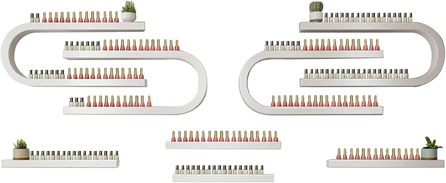 Wall Mounted Nail Polish Bottle Display Rack, U-Shaped Essential Oil Perfume Storage Shelf, Hanging Salon Beauty Nail Shop Organizer Perfume Holder