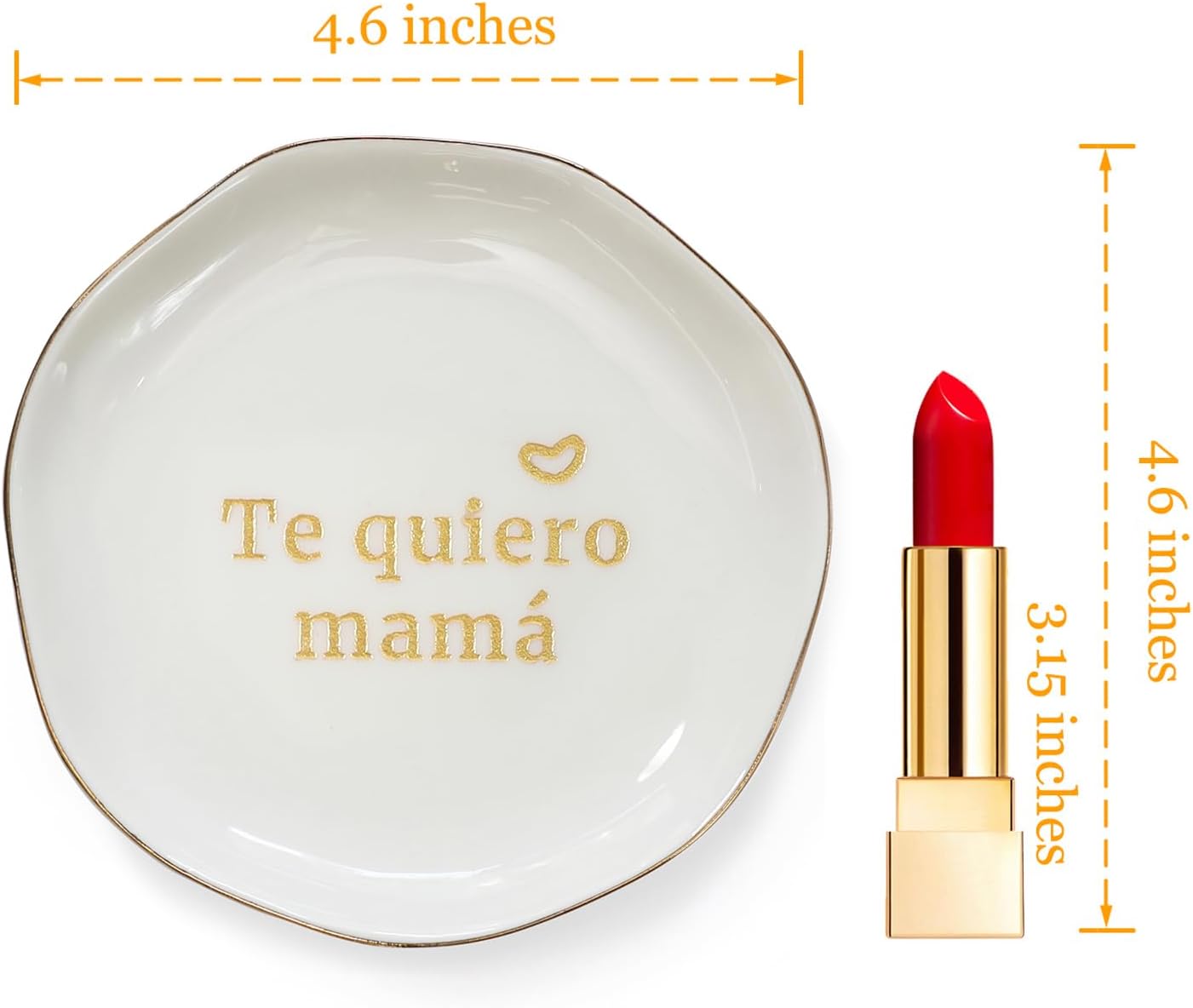 HOME SMILE I Love You Mom Gifts in Spanish Mother's Day Birthday-Te Quiero Mama Ring Dish