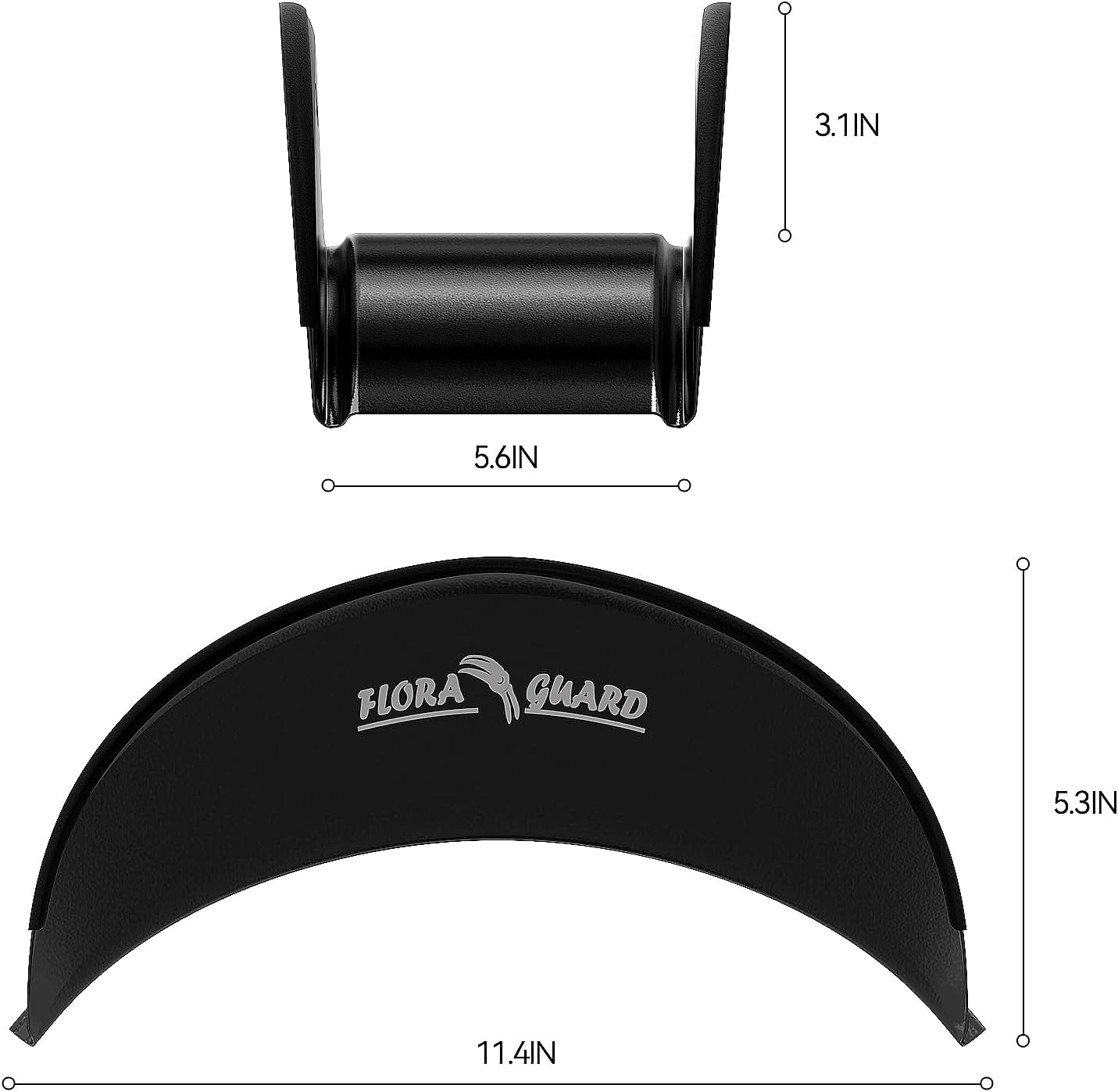 FLORA GUARD Garden Hose Reels, Hose Holder Wall Mount - Heavy Duty Metal Hose Hanger Holds Up to 125Ft, Garden Water Hose Holder for Outside Yard, Anti-Rust Anti-Slip (2pcs Black)