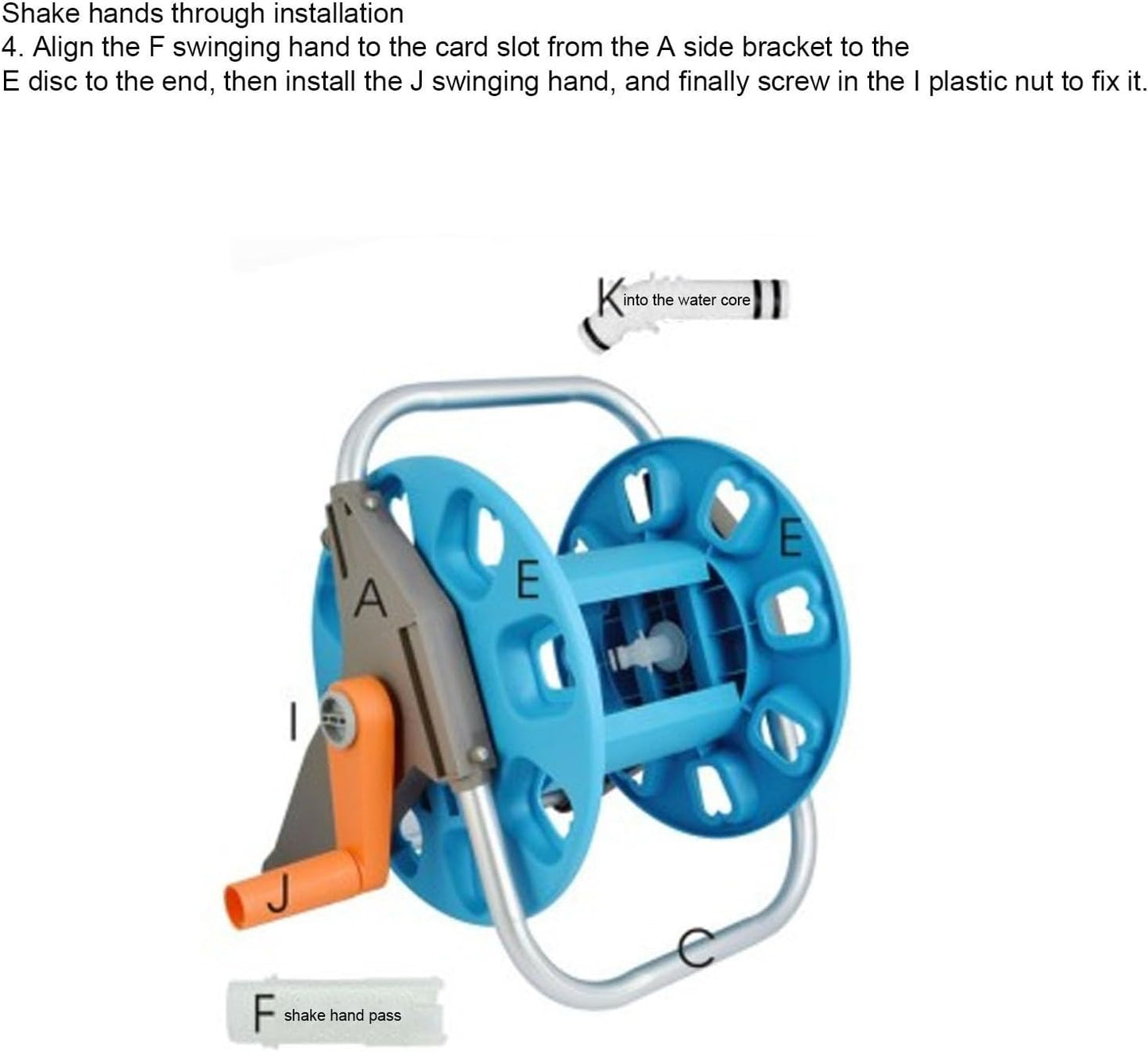 30m Garden Hose Reel Cart - Heavy Duty Aluminum Hand Push Design, Easy Rolling Organizing for Lawns Gardens Car Washing