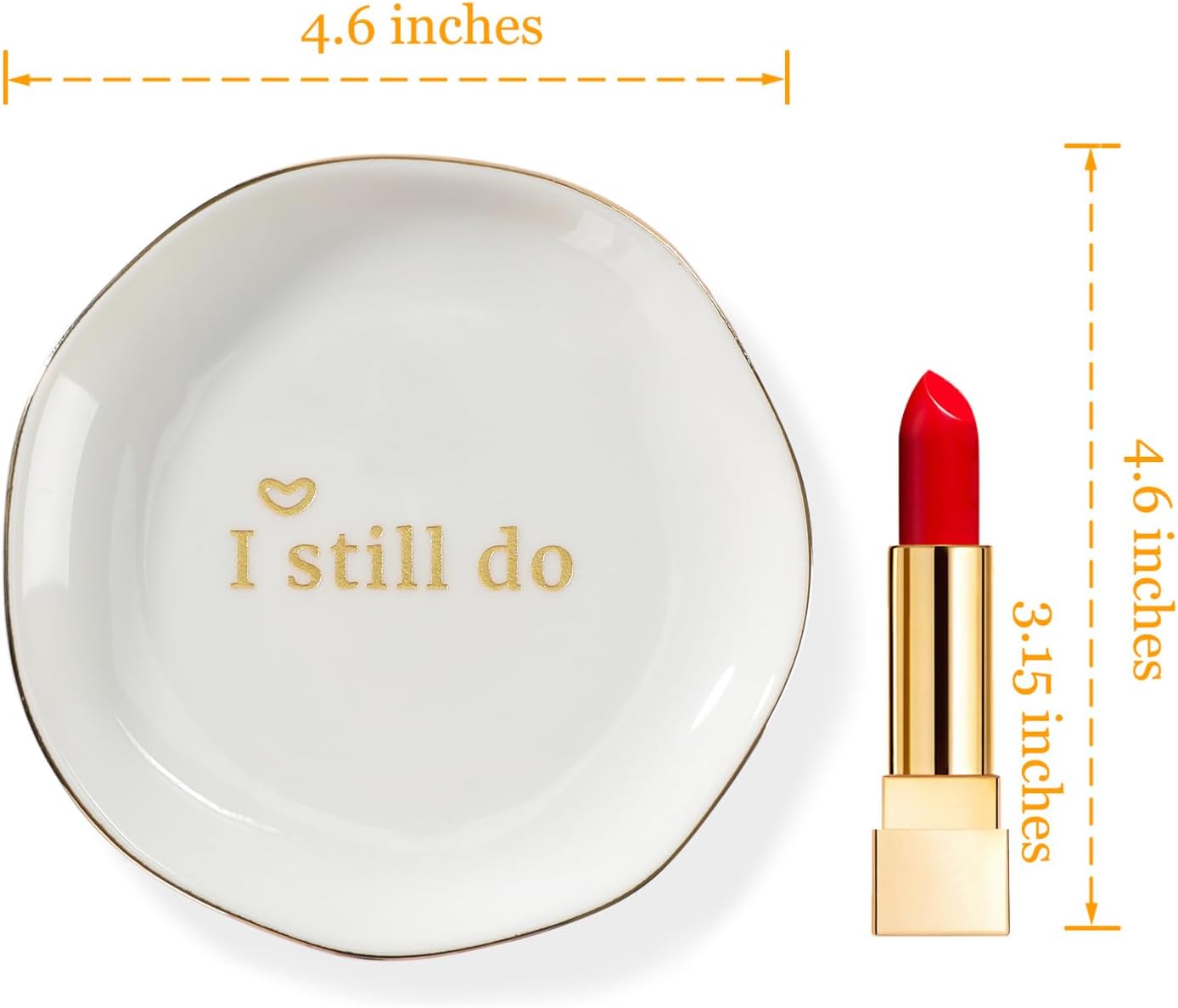 HOME SMILE I Still Do Ring Dish Annniversary Gifts for Women or Wife, Jewelry Dish Holder for Anniversary,Elegant Trinket Tray,Ceramic