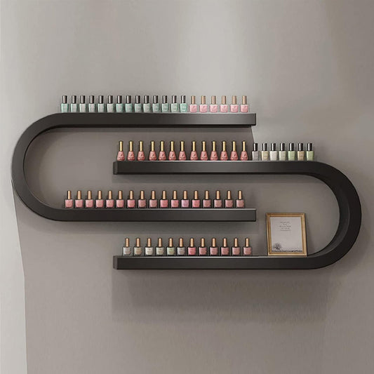Wall Mounted Nail Polish Bottle Display Rack, U-Shaped Essential Oil Perfume Storage Shelf, Hanging Salon Beauty Nail Shop Organizer Perfume Holder
