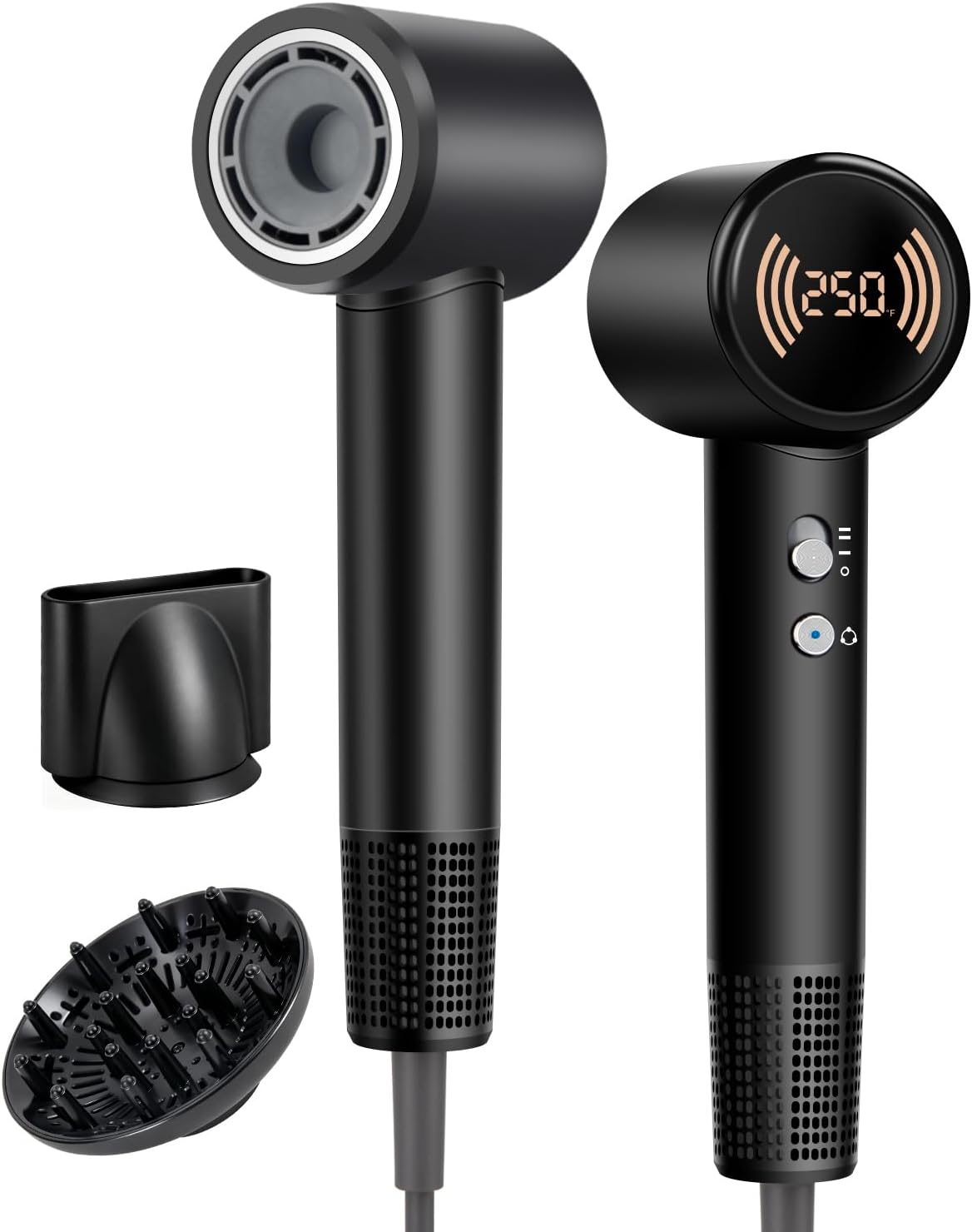 Hair Dryer, 110000 RPM High-Speed Blow Dryer with 300M Negative Ions & Magnetic Diffuser, Fast Drying for 1 Min, No Heat Damage, Lightweight & Low Noise for Curly Hair, Women & Men, Home & Travel
