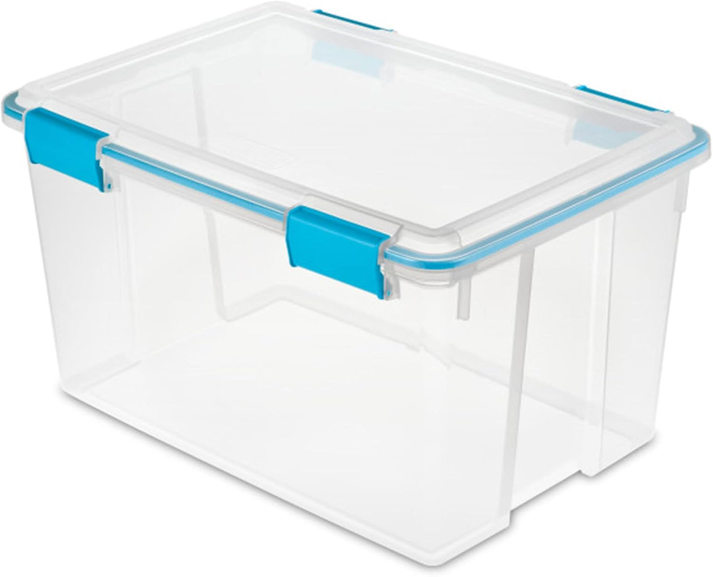 Sterilite 8-Pack Gasket Box, Weather-Resistant Storage Bins with Latching Lids, 54 Quart - Heavy-Duty Organizing Containers for Closet, Bathroom, and Office