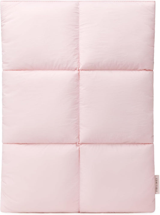Comfyable Puffy Laptop Sleeve 13 Inch 14 Inch, Quilted Puffer Laptop Carrying Case, Pillow Case Compatible with MacBook Air M4 2025 M3 M2 M1, MacBook Pro M5 M4 Pro/Max, Light Pink