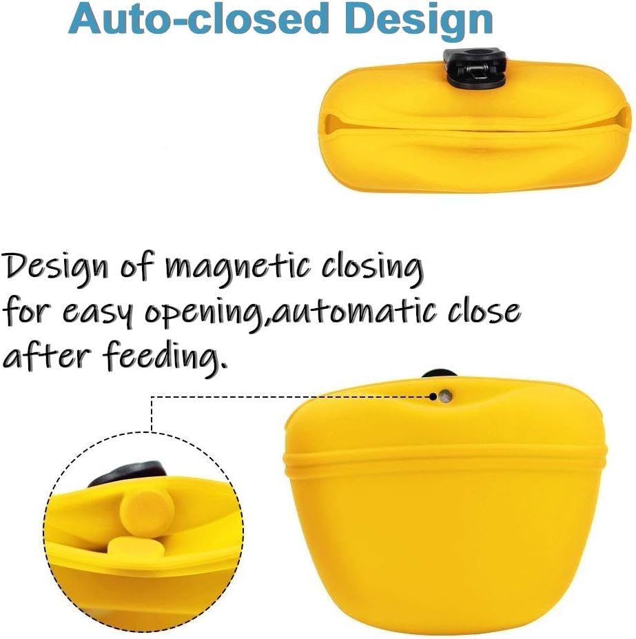 RoyalCare Silicone Dog Treat Pouch-Small Training Bag-Portable Dog Treat Bag for Leash with Magnetic Closure and Waist Clip[US Design Patent]