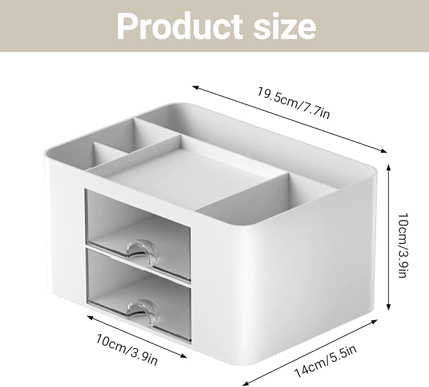 Makeup Organizer, Makeup Organizer with Drawers, Cosmetic Storage Box, Clear Desktop for Brushes, Skincare, Office Supplies, Cosmetic