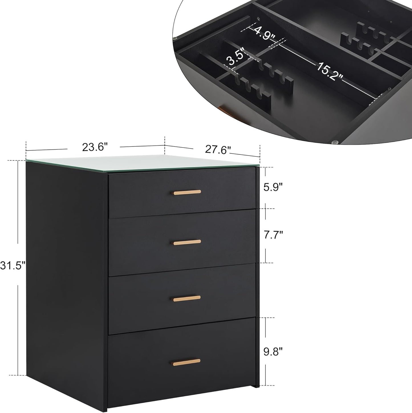 BarberPub Dual Directional Tool Cabinet, Barber Cabinet with 8 Storage Drawers, Styling Salon Station for Hair Stylist, Double-Sided Tool Organizer with Glass 2017 (Black)