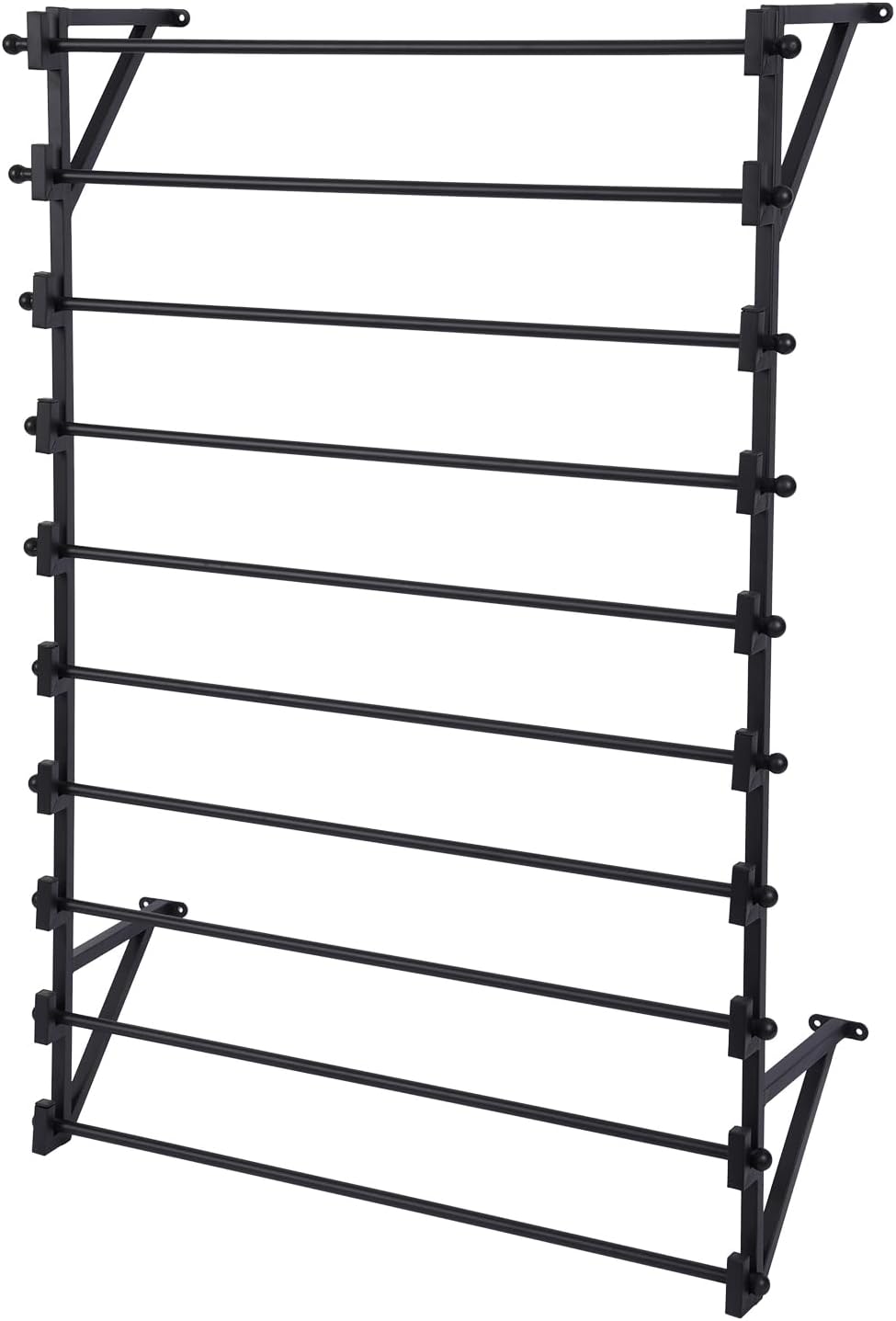 10 Layer Wall Mounted Scarf Rack, Hijab Organizer Ribbon Storage Rack, Metal Scarf Display Racks for Belts Scarves Ties Towel Wrapping Paper Holder for Home Retail Store Boutique
