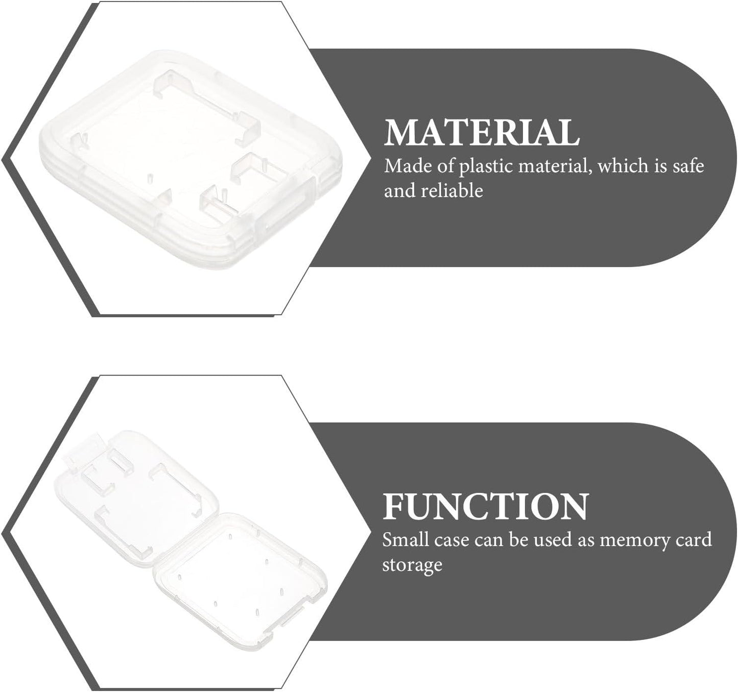 BESPORTBLE 24pcs 24pcs Transparent Memory Card Storage Case with Cover Compatible Card Organizer Box Lightweight Portable Holder for Secure Storage and Protection
