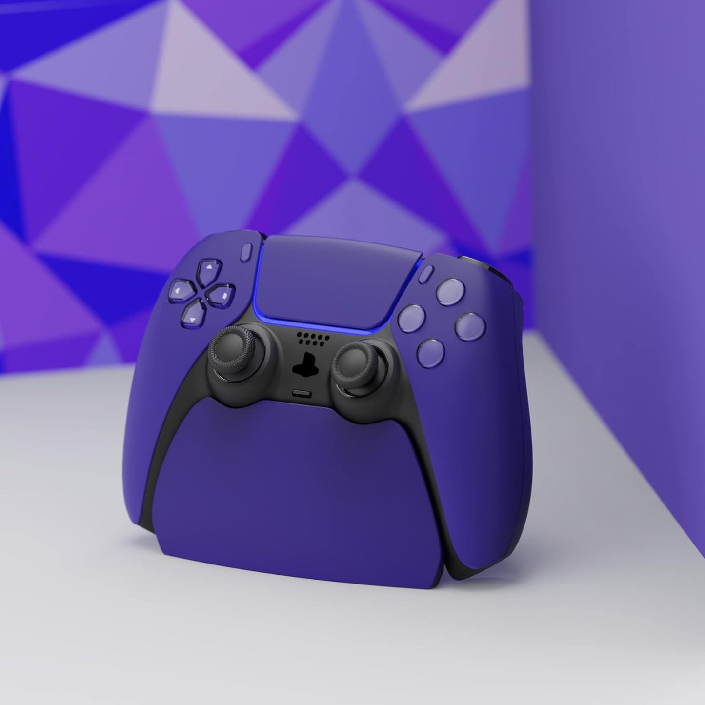 PlayVital Controller Display Stand for ps5, Gamepad Accessories Desk Holder for ps5 Controller with Rubber Pads - Galactic Purple