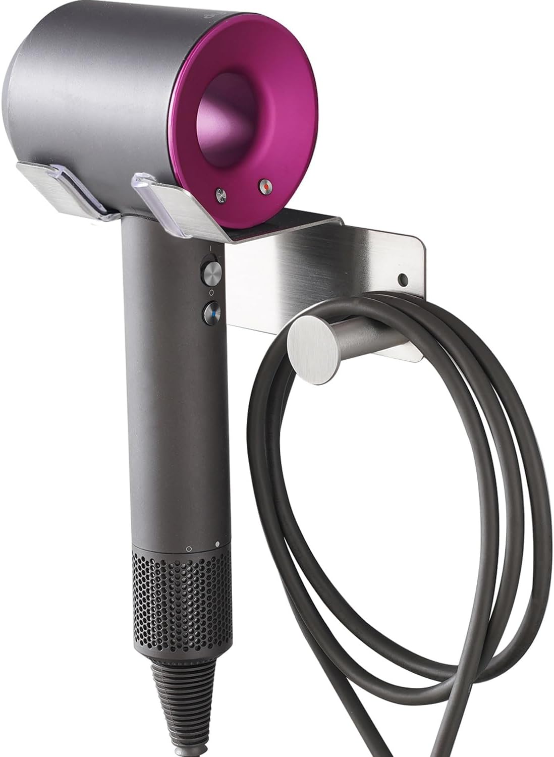 Hair Dryer Holder, Hair Dryer Holder Wall Mounted, Self Adhesive Blow Dryer Holder, Stainless Steel Dyson Hair Dryer Holder, Hairdryer Holder for Bathroom BANJEKT