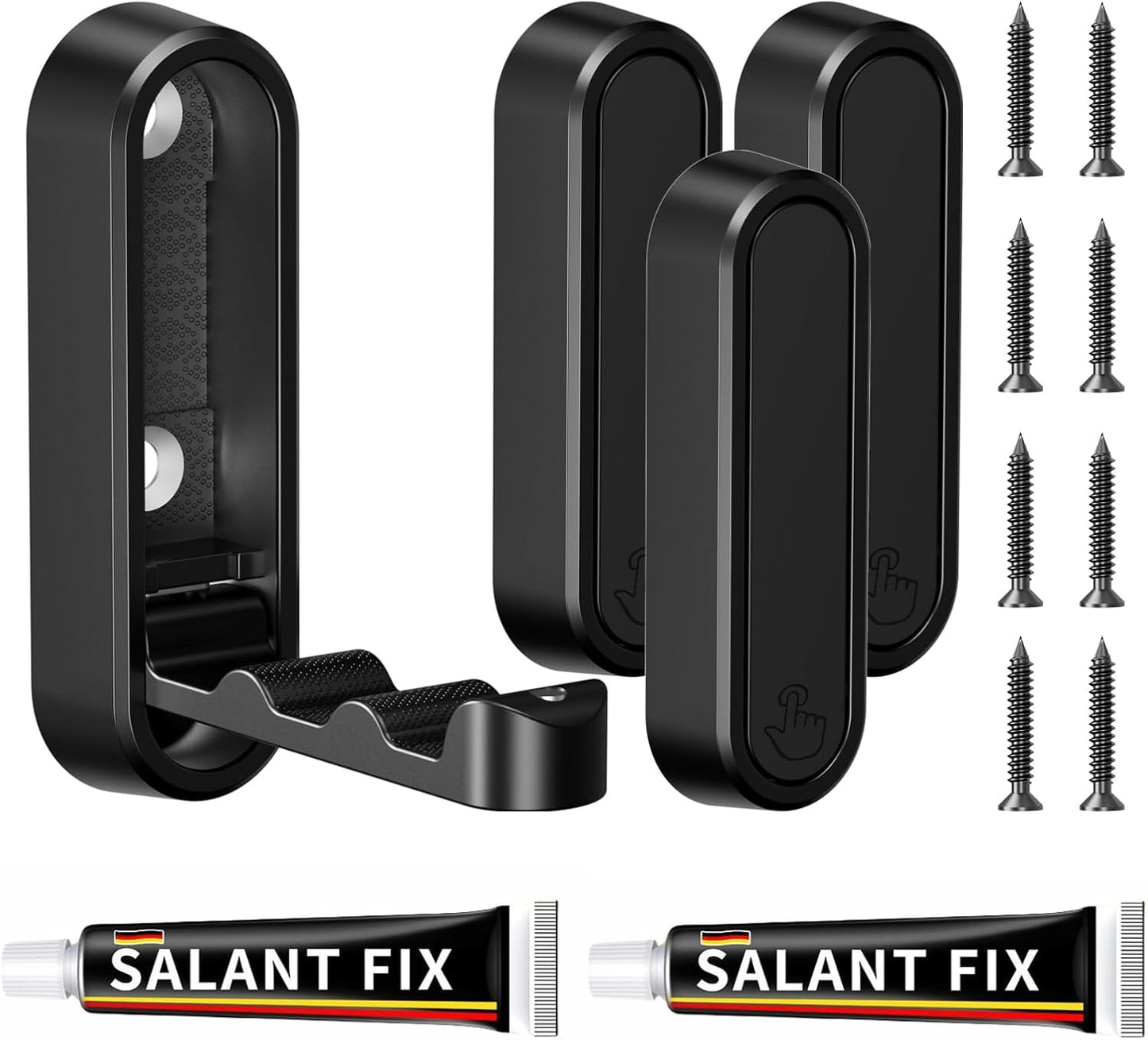 4-Pack Heavy Duty Zinc Alloy Folding Wall Hooks for Bathroom, Kitchen, Entryway, Closet - Space-Saving Design Holds Coats, Towels, Backpacks, Hats, Keys (Black)