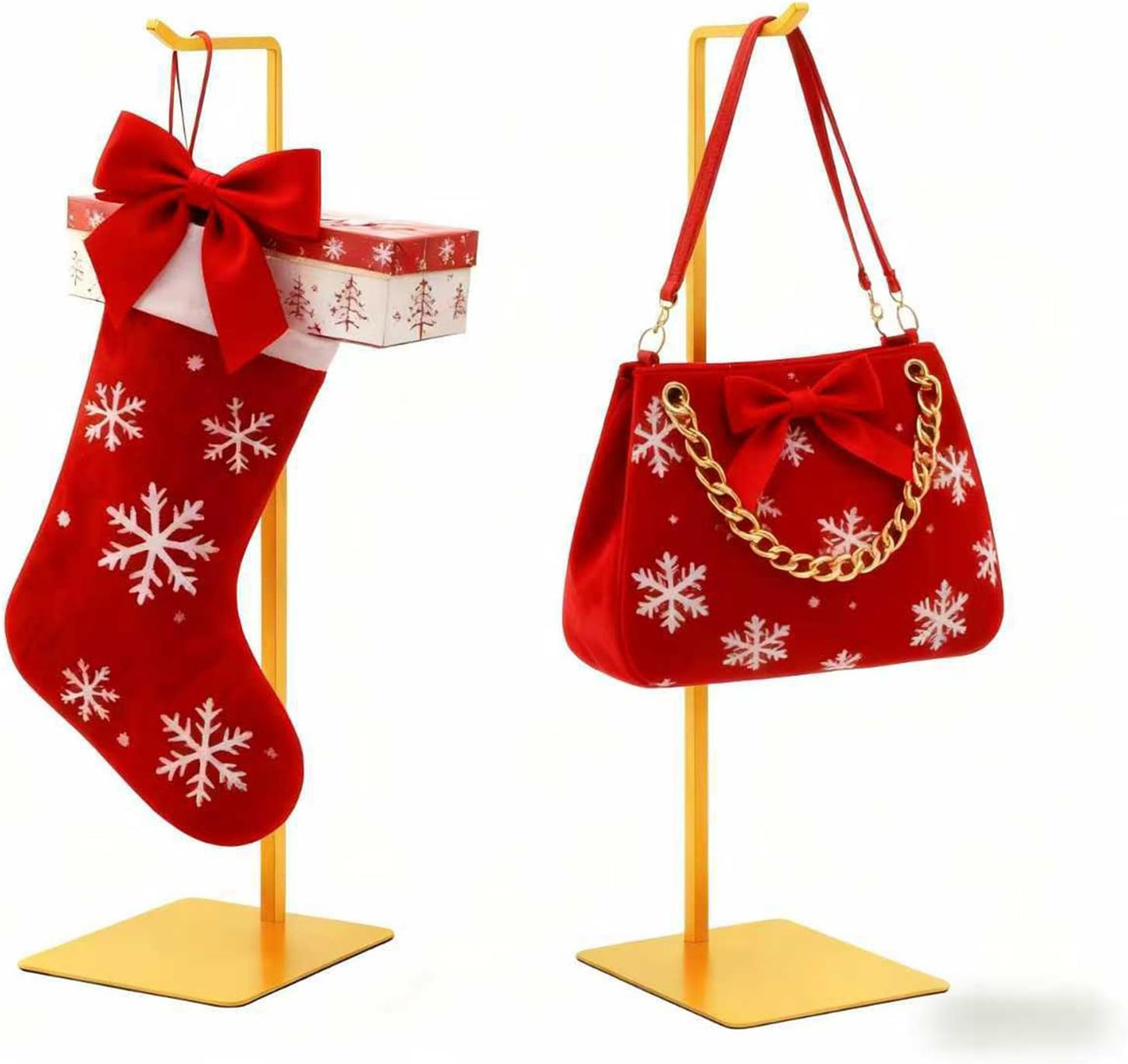 2Pcs Purse Holder, Adjustable Purse Display Stand , Golden Handbag Display Stand, Hanger Rack for Bags, Suitable for Desktops, Wardrobes and Commercial Storeshook Stand