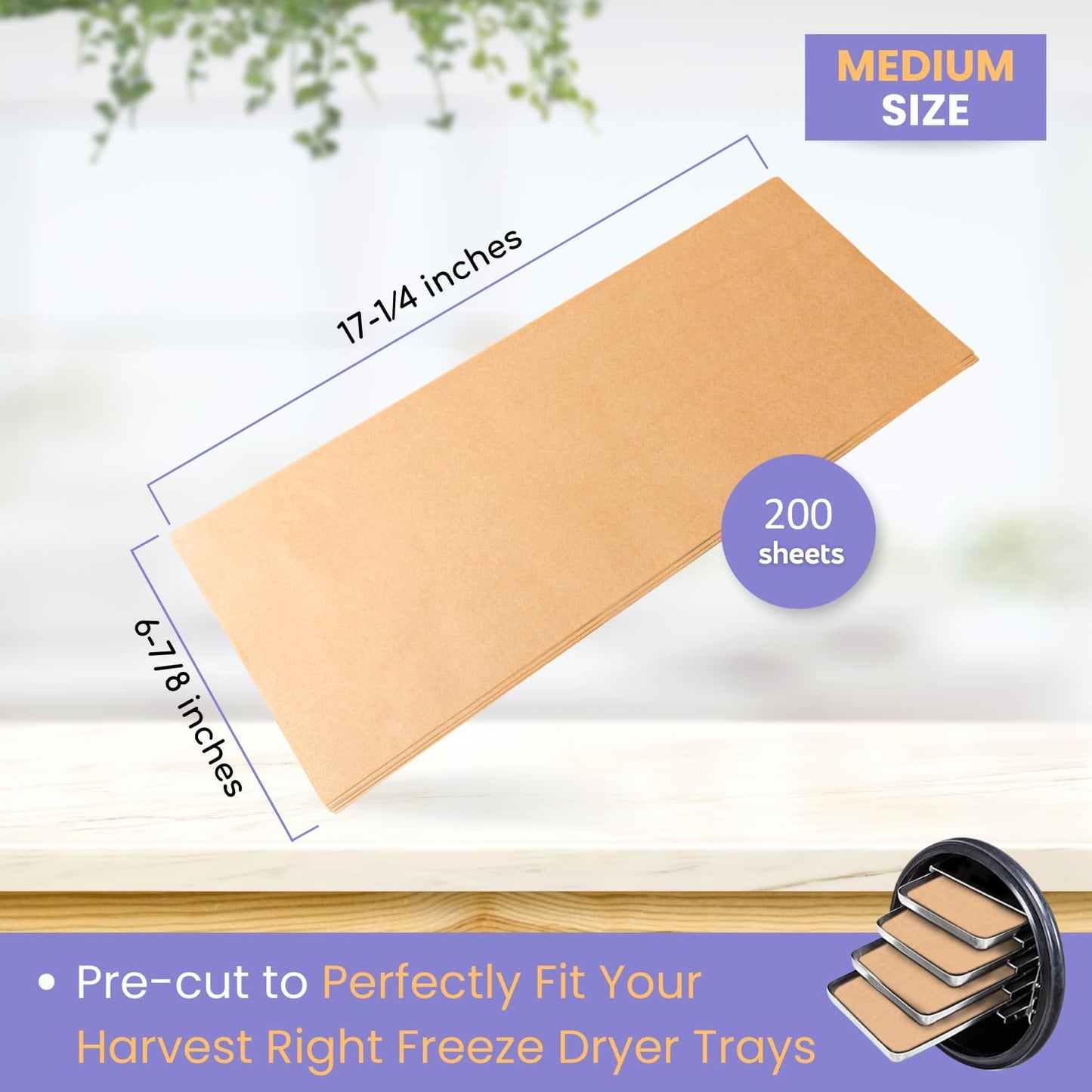 200 pack Parchment Paper For Harvest Right Freeze Dryer (M - Medium)