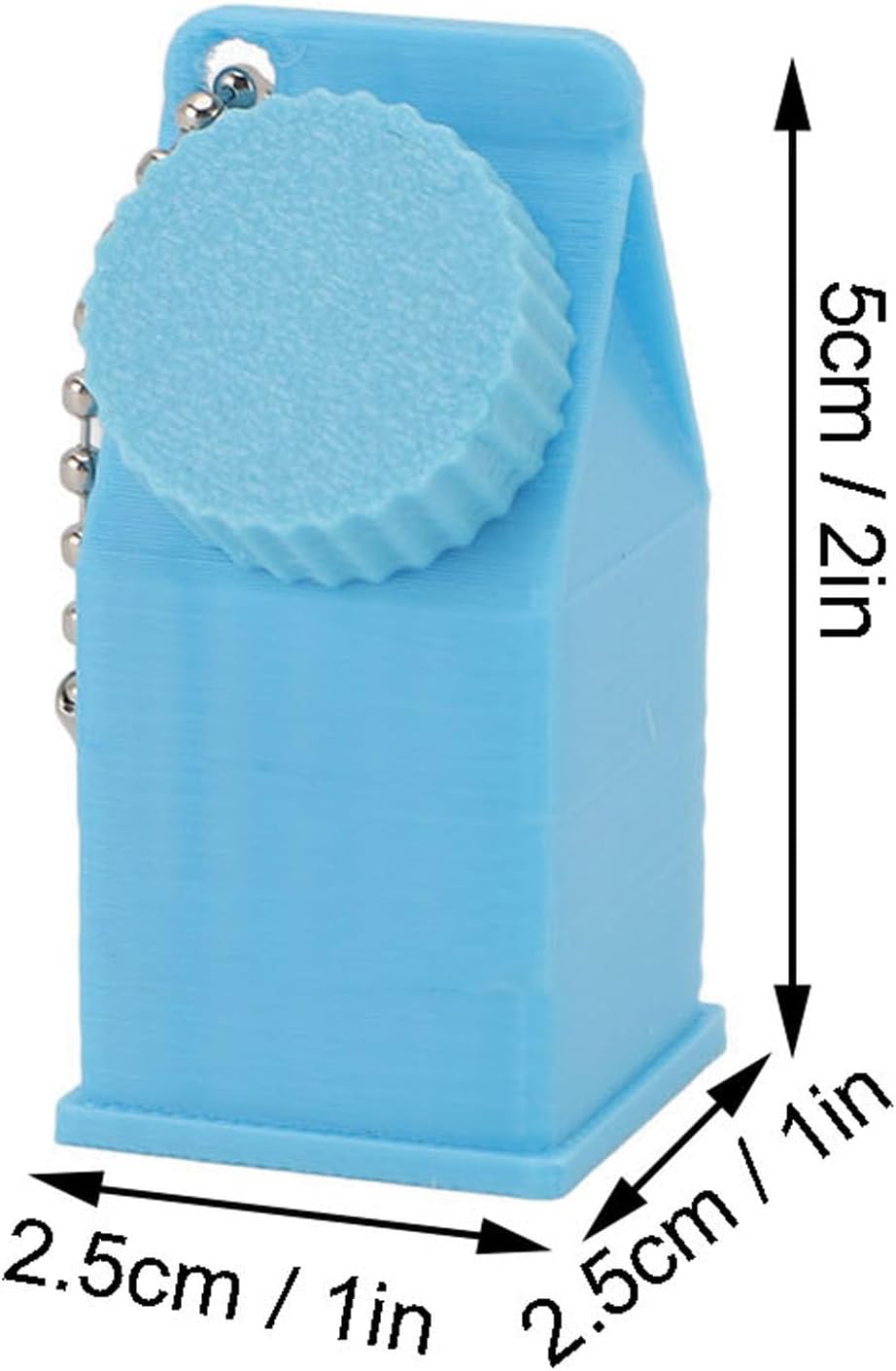 TOPINCN Milk Carton Box Keychain,Tolerant Holder Milk Carton Keychain Holder Mini Lactose Intolerance Pills Case Keychain Container (Blue)