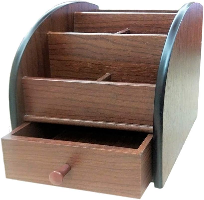 N Remote control storage organizer with drawer wood office Stationery organization pen holder Daily necessities storage case HeBen1028