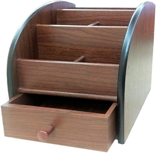 N Remote control storage organizer with drawer wood office Stationery organization pen holder Daily necessities storage case HeBen1028
