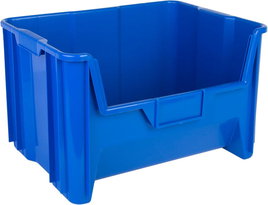 Hudson Exchange 20" x 15" x 12.5" (3 Pack) Plastic Giant Stackable Hopper Bin Container, Blue