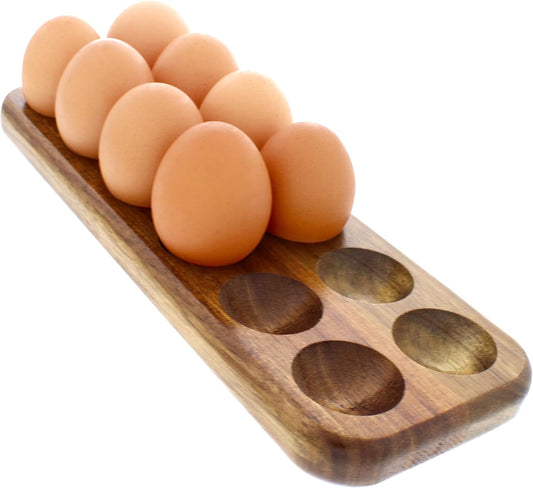GUI'S CHICKEN COOP Egg Tray - Rustic Wooden Egg Holder For Eggs Usable in Kitchen Refrigerator, or Countertop for Display or Storage - Easy to Clean… (12 Eggs)