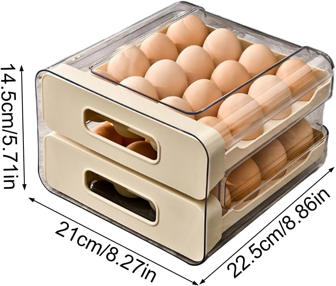 Egg Holder for Counter | Large Drawer Type Storage Box - Large Capacity Chicken Egg Holder Storage - for Home Kitchen Pantry Cabinet Farmhouse Apartment RV Camping Organization