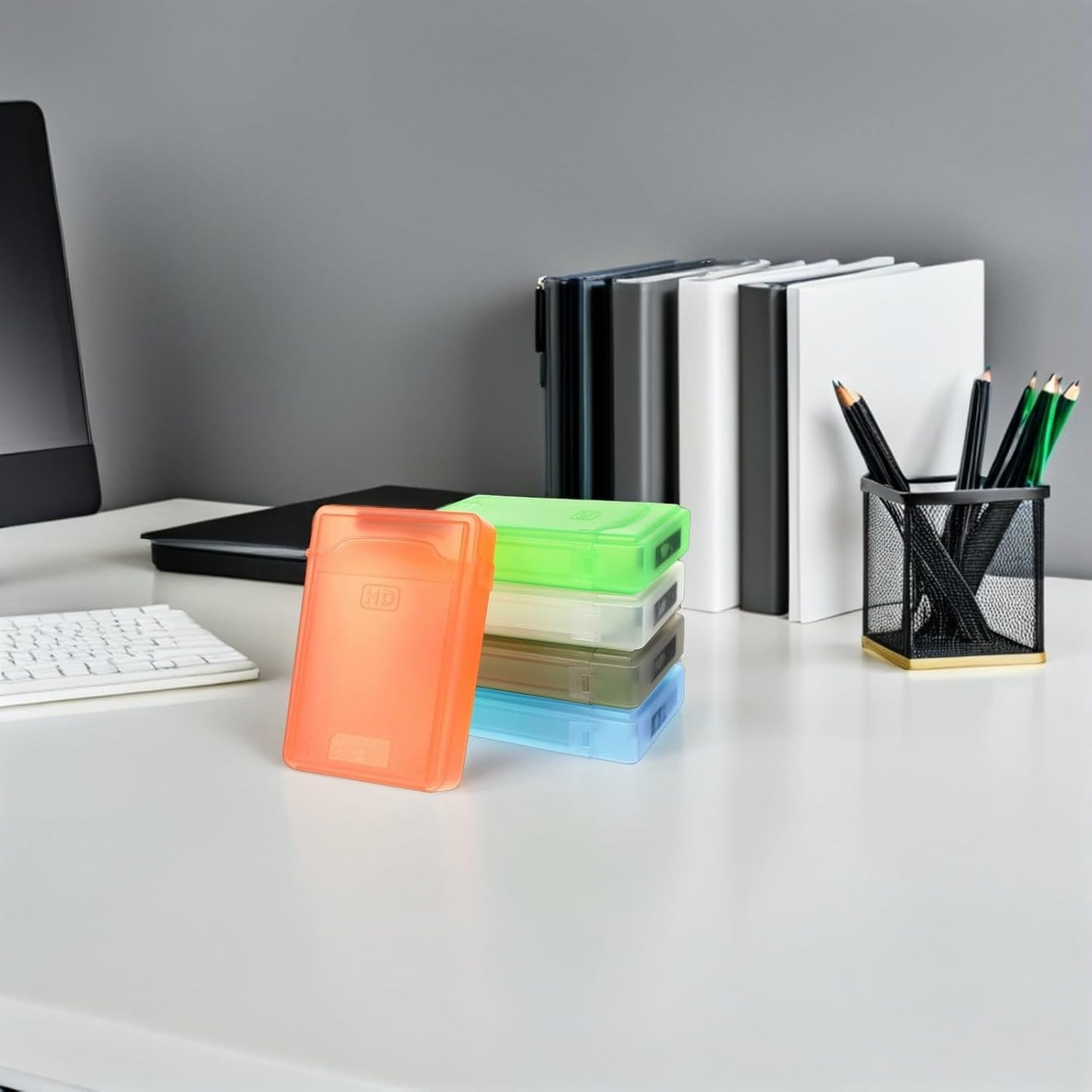 BESPORTBLE 5pcs Shock-Resistant Storage Cases for Hard Drives SSD Multi-Color Hard Disk Organizer for Portable External Drives