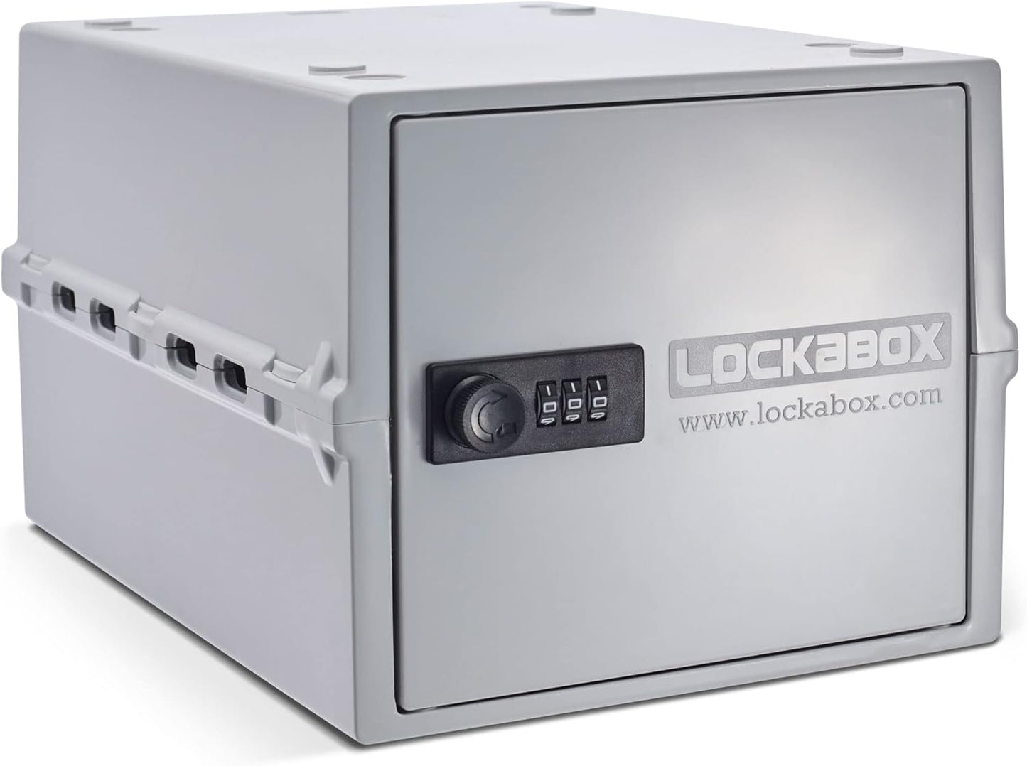 Lockabox One™ | Premium Lock Box | Medium Combination Lock Box For Food, Medicine & Home Safety | External Size 12 x 8 x 6.6 inches (Opal White)