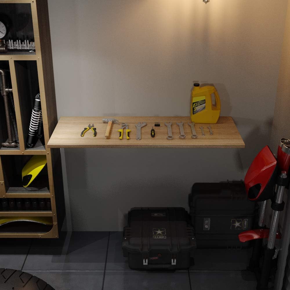 Need Fold Wall Mounted Table Folding Workbench Length 47.2" Width 20" Perfect Addition to Garage & Shed/Home Office/Laundry Room/Home Bar/Kitchen & Dining Room AC15BB(12050)
