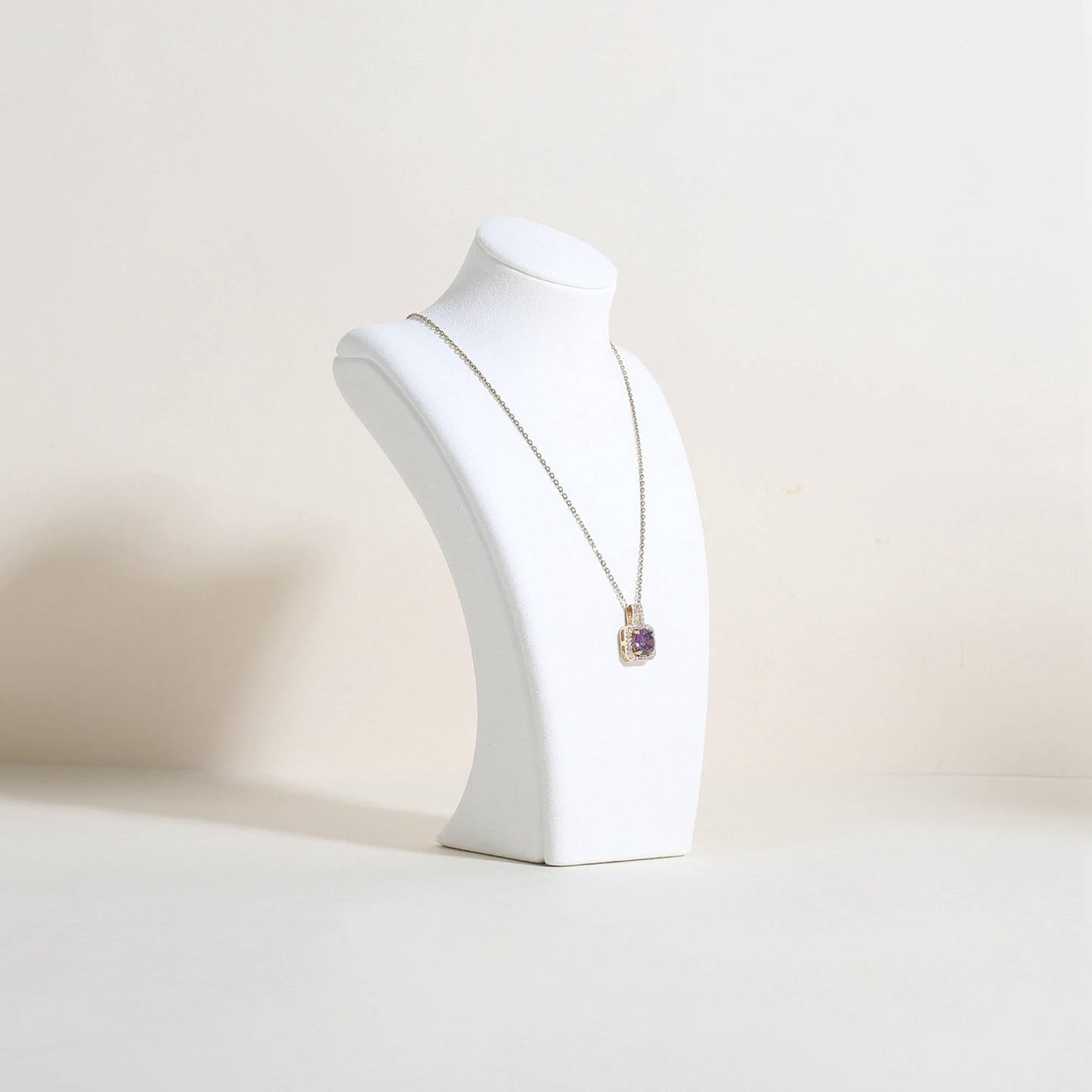 GemeShou White necklace storage organizer for sale, Velvet necklace holder stand, jewelry bust display stands, Jewelry Mannequin for Countertop, Showcase【White-Small height 7.68 inch】