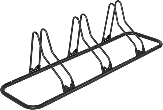 CyclingDeal Bicycle Floor Parking Rack Stand - for Mountain MTB Road Bike - Indoor Home Garage Storage - Upgraded 3 Bikes