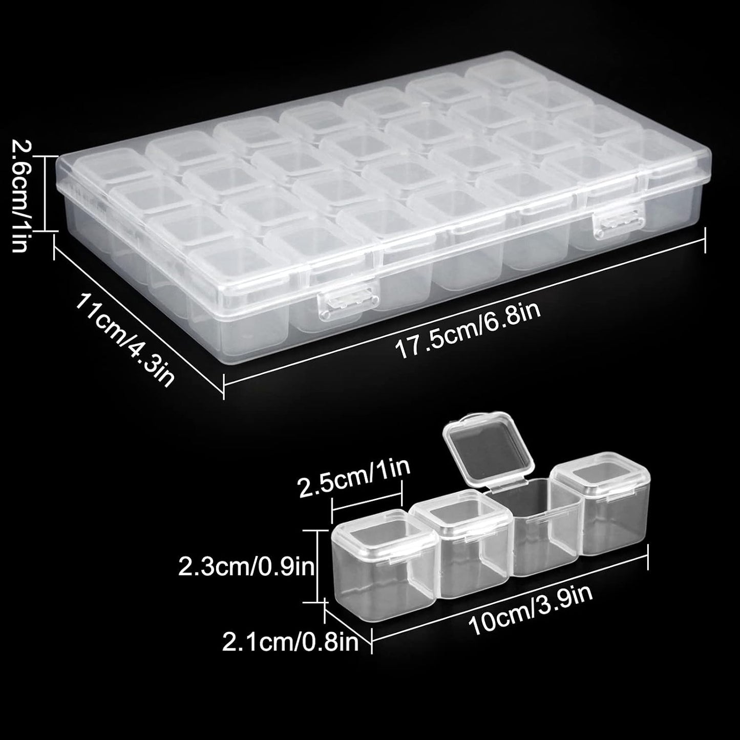 Guyuyii 56 Slots Diamond Painting Storage - 2 Pack 28 Grids diamond art organizer for Bead Storage, Craft Supply, Small Item, and Jewelry Organization