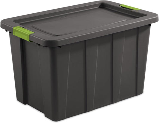 Sterilite 4-Pack Storage Bins with Lids, Heavy Duty Totes, Tuff1, 30 Gallon, Flat Gray