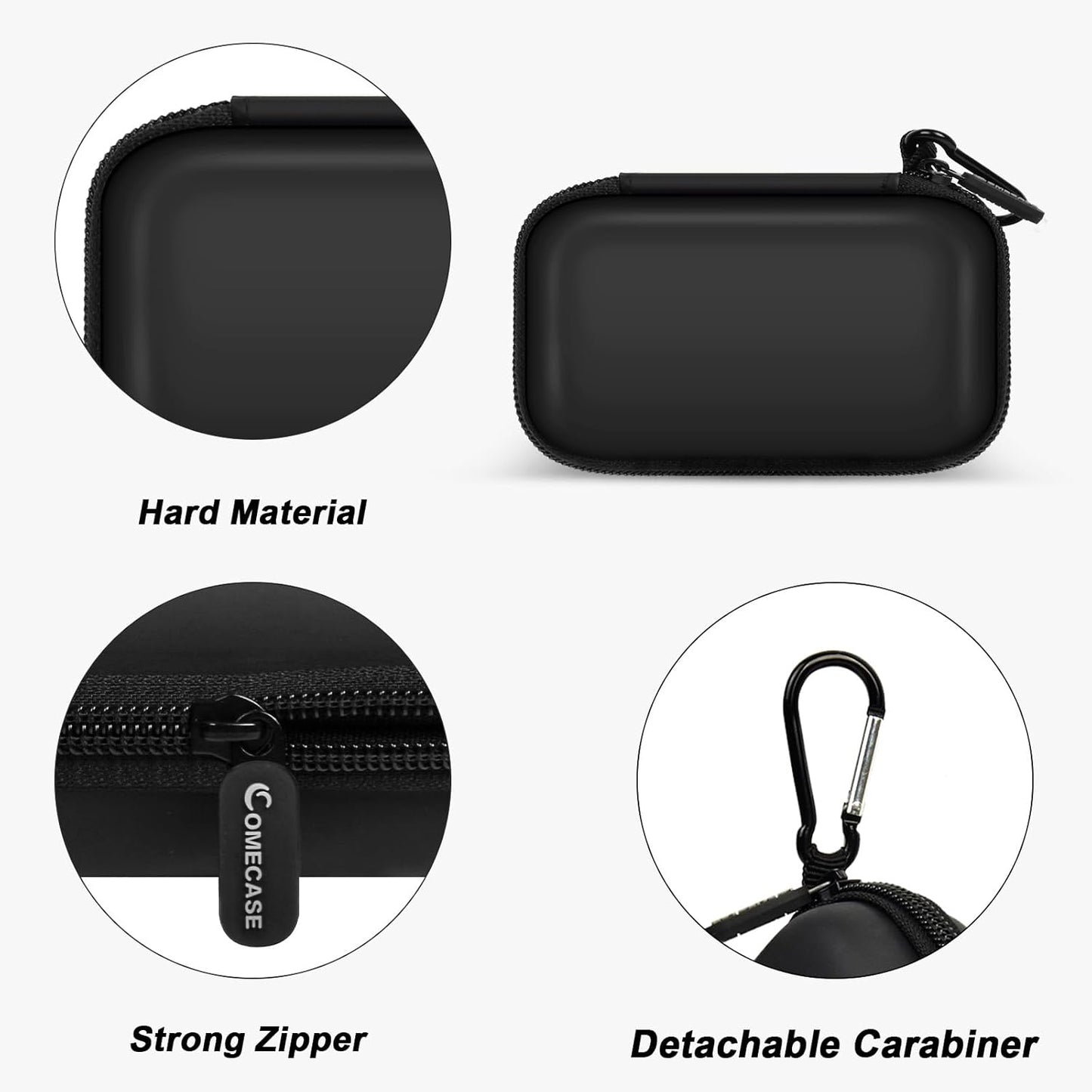 Case Compatible with SanDisk Extreme Pro/for SanDisk Portable SSD 1TB 2TB 4TB 500GB/ for Crucial X10 X9 External Solid State Drive, Travel Storage Bag for Memory Card SD Card - Black (Box Only)